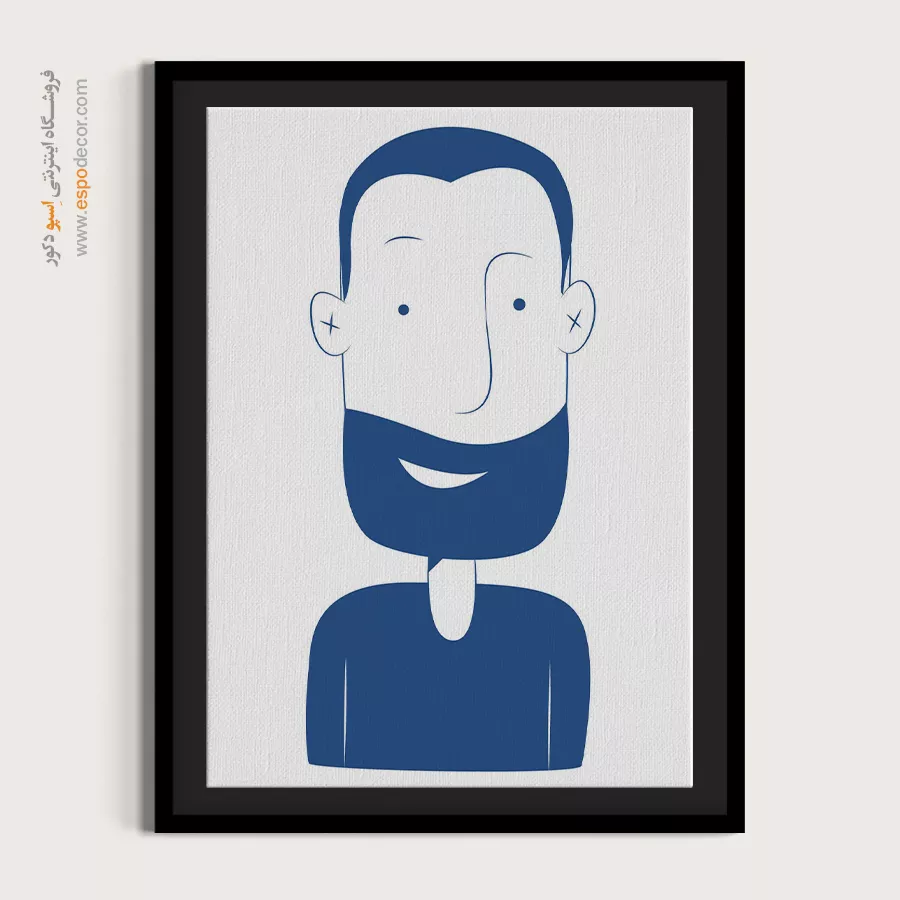 خرید تابلو مینیمال چهره هنری برای گالری - لبخند – تابلو چهره - اسپو دکور