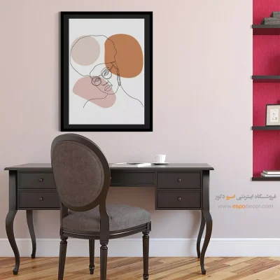 تابلو صورت خطی برای نشیمن - رنگین – تابلو چهره - اسپو دکور
