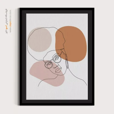 تابلو صورت خطی برای نشیمن - رنگین – تابلو چهره - اسپو دکور