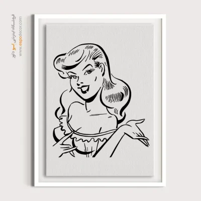 خرید تابلو نقاشی چهره خطی برای هدیه - شور – تابلو چهره - اسپو دکور