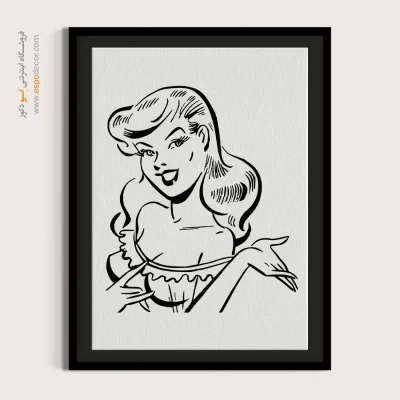 خرید تابلو نقاشی چهره خطی برای هدیه - شور – تابلو چهره - اسپو دکور