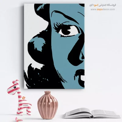 تابلو مینیمال چهره خاص برای دیوار طوسی
