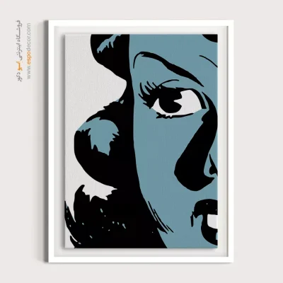 تابلو مینیمال چهره خاص برای دیوار طوسی - شکوفایی – تابلو چهره - اسپو دکور