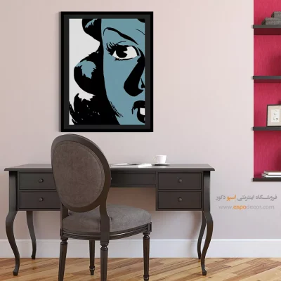 تابلو مینیمال چهره خاص برای دیوار طوسی - شکوفایی – تابلو چهره - اسپو دکور