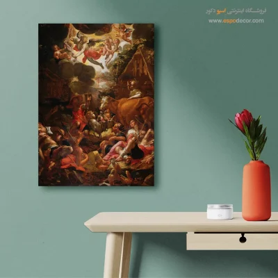 تابلو نقاشی آبی و سفید