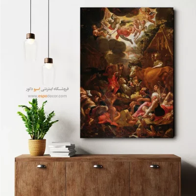 تابلو نقاشی آبی و سفید