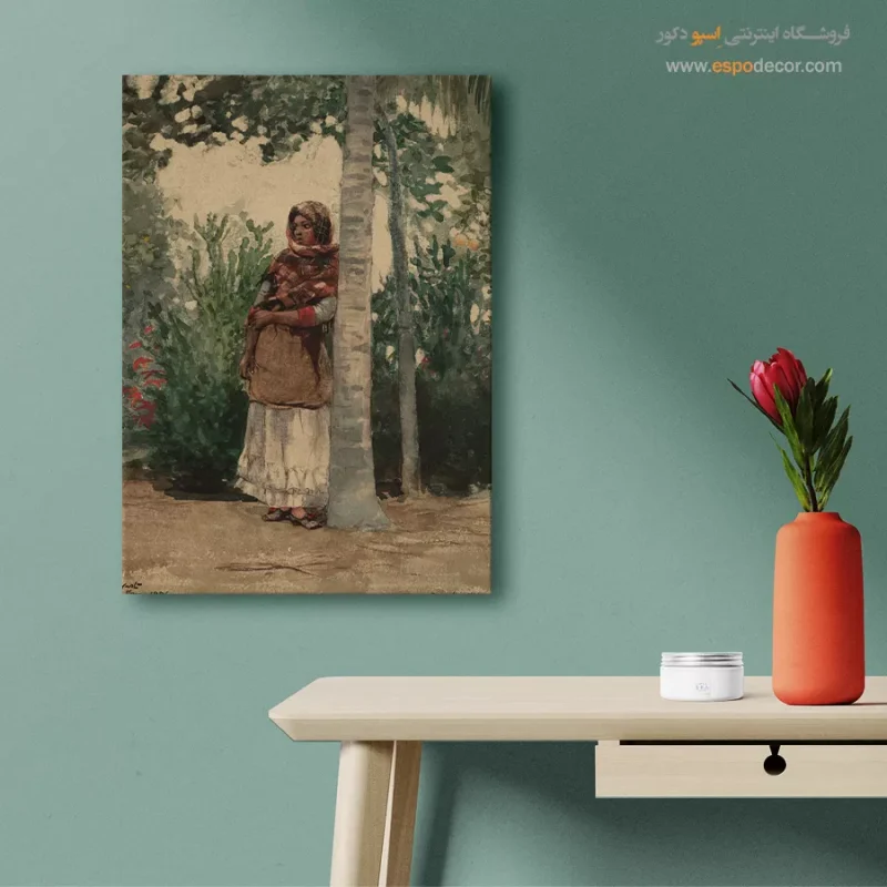 خرید تابلو بوم نقاشی آسمان و درختان