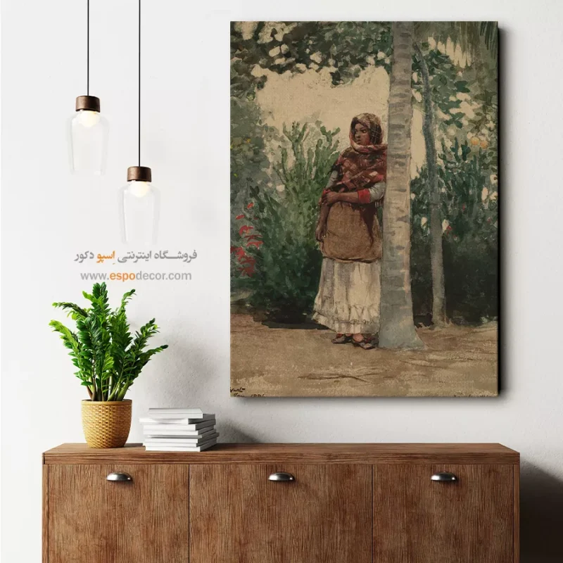 خرید تابلو بوم نقاشی آسمان و درختان