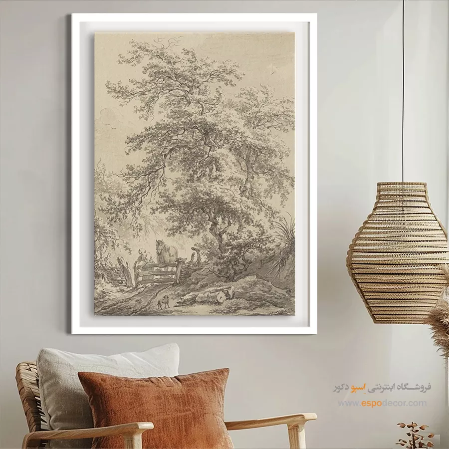 خرید تابلو بوم نقاشی دریاچه و جنگل - تابلو نقاشی های معروف - اسپو دکور