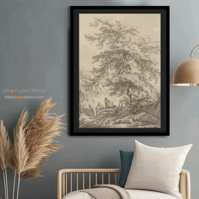 خرید تابلو بوم نقاشی دریاچه و جنگل - تابلو نقاشی های معروف - اسپو دکور