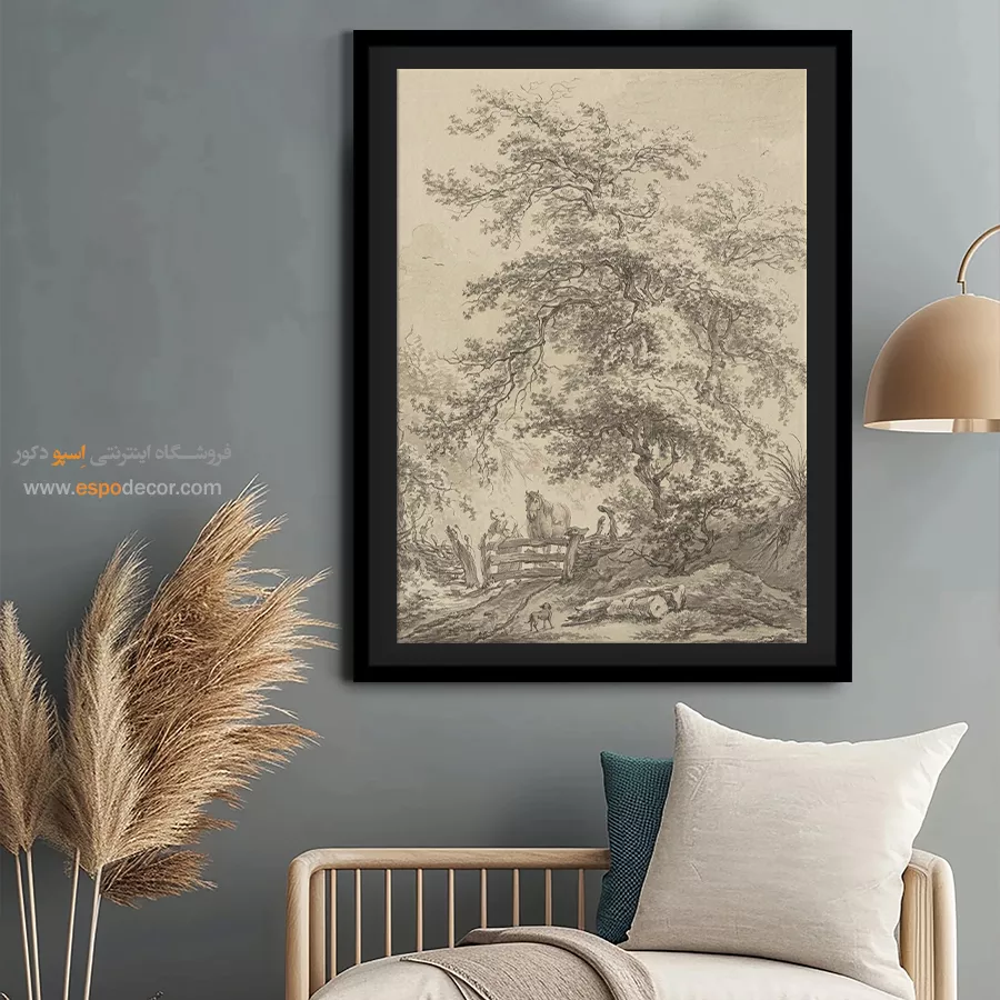 خرید تابلو بوم نقاشی دریاچه و جنگل - تابلو نقاشی های معروف - اسپو دکور