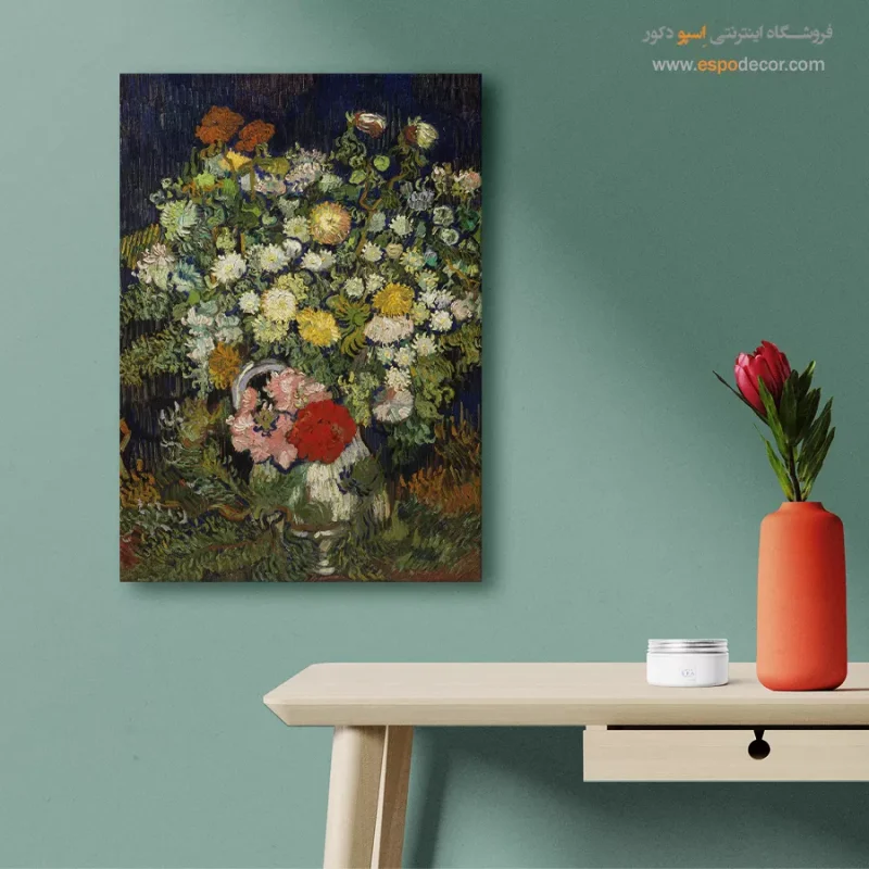 تابلو بوم نقاشی پرندگان و گل‌ها