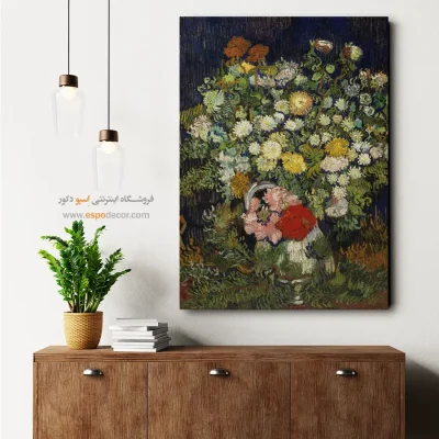 تابلو بوم نقاشی پرندگان و گل‌ها