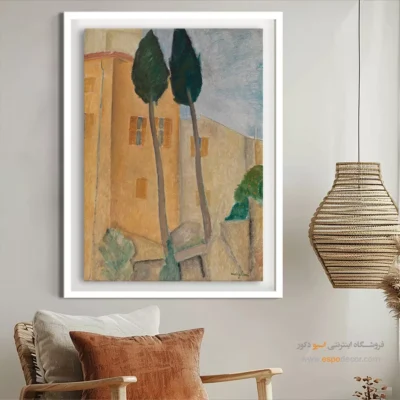 تابلو بوم نقاشی درختان و کوه‌ها - تابلو نقاشی های معروف - اسپو دکور