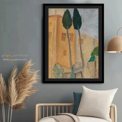 تابلو بوم نقاشی درختان و کوه‌ها - تابلو نقاشی های معروف - اسپو دکور