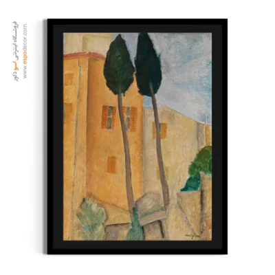 تابلو بوم نقاشی درختان و کوه‌ها - تابلو نقاشی های معروف - اسپو دکور