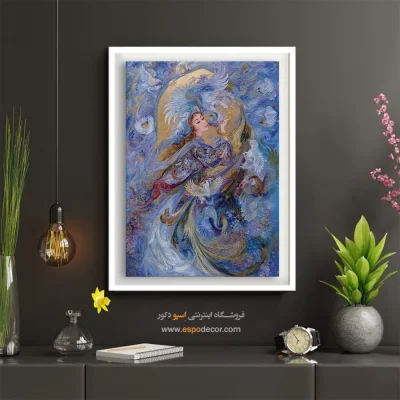 تابلو عشق آسمانی استاد فرشچیان - عشق آسمانی – تابلو نقاشی های استاد فرشچیان - اسپو دکور