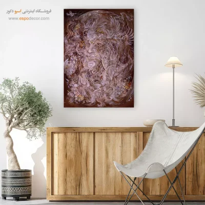 تابلو بوم طبیعت انسان اثر استاد فرشچیان