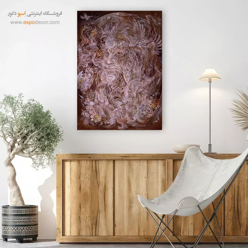 تابلو بوم طبیعت انسان اثر استاد فرشچیان,تابلو