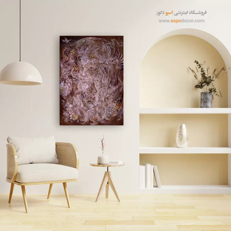 تابلو بوم طبیعت انسان اثر استاد فرشچیان,تابلو