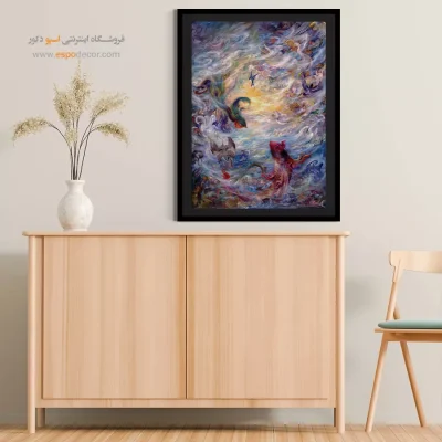 تابلو پرندگان و ماهی ها استاد فرشچیان - پرندگان و ماهی ها – تابلو نقاشی های استاد فرشچیان - اسپو دکور