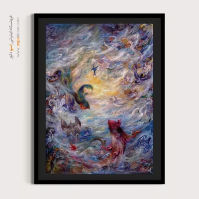 تابلو پرندگان و ماهی ها استاد فرشچیان - پرندگان و ماهی ها – تابلو نقاشی های استاد فرشچیان - اسپو دکور