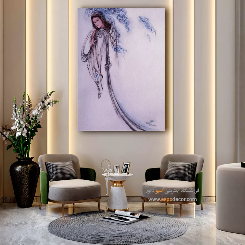 بوم کنواس مخلوق توهم اثر استاد فرشچیان,تابلو