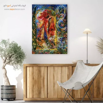 بوم کنواس راز پنهان اثر استاد فرشچیان,خرید تابلو
