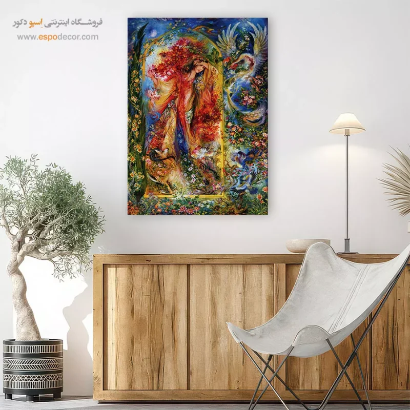 بوم کنواس راز پنهان اثر استاد فرشچیان