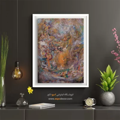 تابلو ققنوس و کوه قاف و 30 پرنده استاد فرشچیان - ققنوس و کوه قاف و 30 پرنده – تابلو نقاشی های استاد فرشچیان - اسپو دکور