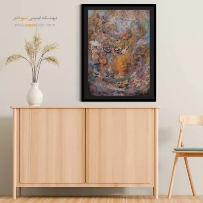 تابلو ققنوس و کوه قاف و 30 پرنده استاد فرشچیان - ققنوس و کوه قاف و 30 پرنده – تابلو نقاشی های استاد فرشچیان - اسپو دکور