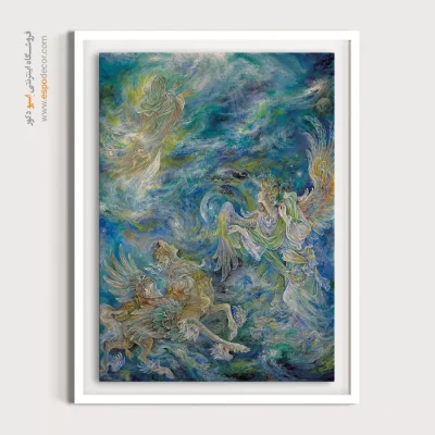 تابلو بوم آسمان چهارم (معراج) اثر استاد فرشچیان,تابلو