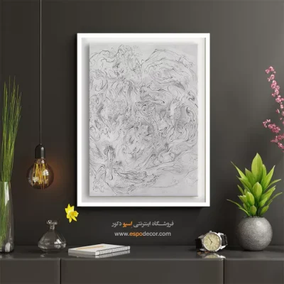 آشوب ذهن، وحدت در کثرت، طرح پیچیده، تراکم خط - مطالعه 4 – تابلو نقاشی های استاد فرشچیان - اسپو دکور