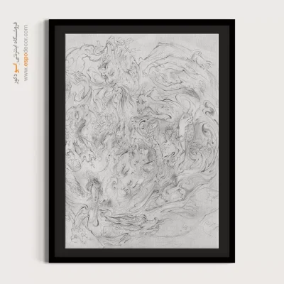 آشوب ذهن، وحدت در کثرت، طرح پیچیده، تراکم خط - مطالعه 4 – تابلو نقاشی های استاد فرشچیان - اسپو دکور