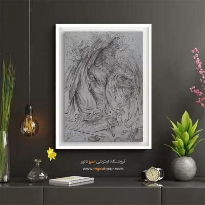ندامت، صلح، شمشیر شکسته، فرشته تسلیم، سجده - مطالعه 6 – تابلو نقاشی های استاد فرشچیان - اسپو دکور