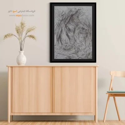 ندامت، صلح، شمشیر شکسته، فرشته تسلیم، سجده - مطالعه 6 – تابلو نقاشی های استاد فرشچیان - اسپو دکور