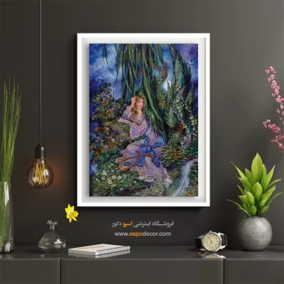 تابلو بوم نقاشی بید مجنون (عبادت ۲) اثر استاد فرشچیان - بید مجنون – تابلو نقاشی های استاد فرشچیان - اسپو دکور