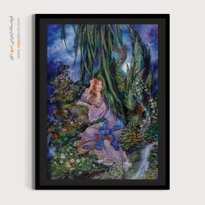 تابلو بوم نقاشی بید مجنون (عبادت ۲) اثر استاد فرشچیان - بید مجنون – تابلو نقاشی های استاد فرشچیان - اسپو دکور