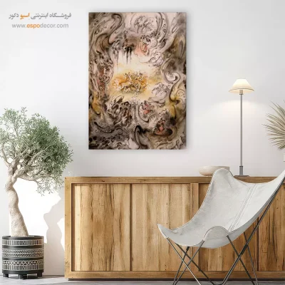 تابلو بوم محاصره شده اثر استاد فرشچیان