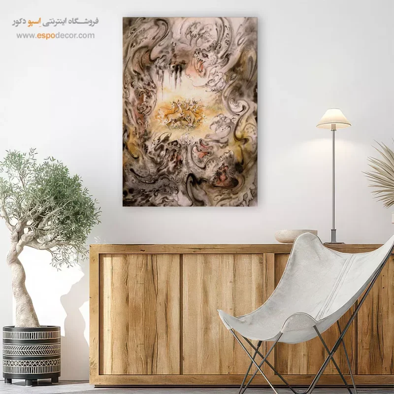 تابلو بوم محاصره شده اثر استاد فرشچیان,خرید تابلو