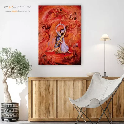 تابلو بوم بوسیدن خاک رس اثر استاد فرشچیان,تابلو