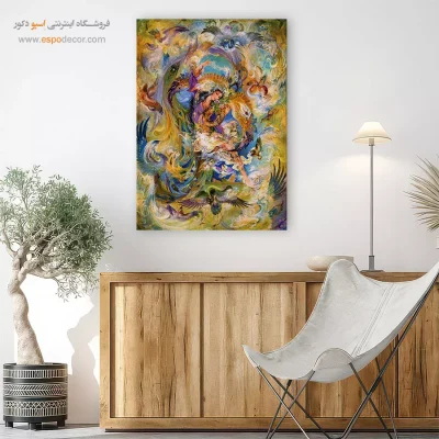 تابلو بوم بهشت روی زمین اثر استاد فرشچیان,خرید تابلو