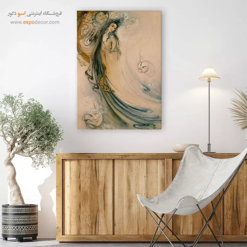 بوم کنواس آشفتگی درونی اثر استاد فرشچیان,تابلو