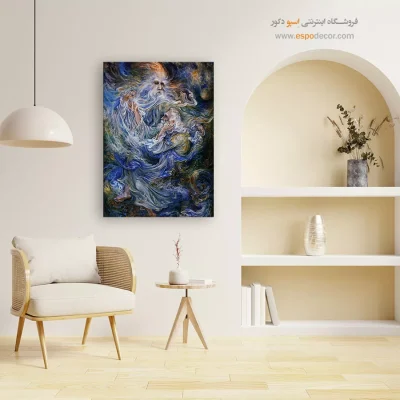 تابلو مولانا و شمس تبریزی - مولانا و شمس تبریزی – تابلو نقاشی های استاد فرشچیان - اسپو دکور