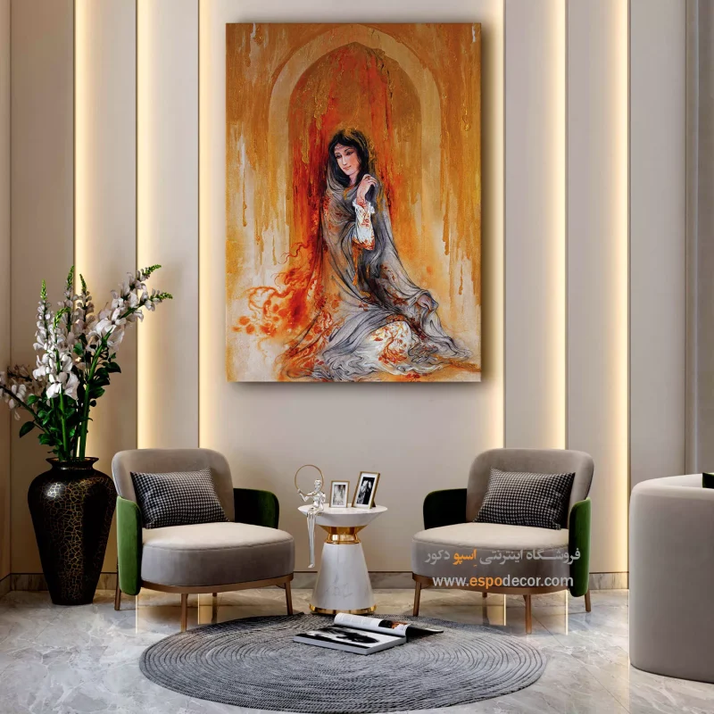 بوم کنواس اشک طلایی,خرید تابلو