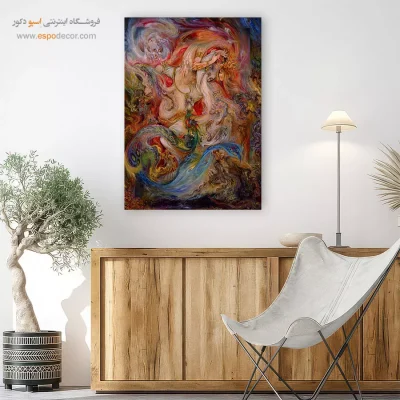 بوم کنواس به دام افتاده اثر استاد فرشچیان