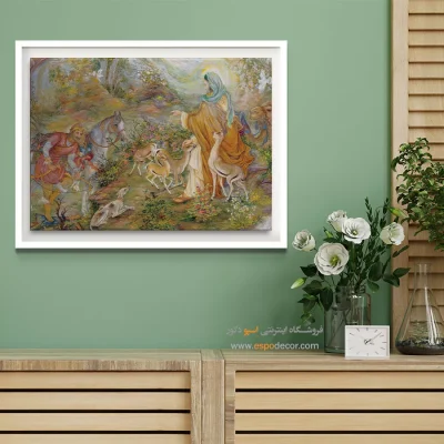 تابلو ضامن آهو 2 فرشچیان - ضامن آهو 2 – تابلو نقاشی های استاد فرشچیان - اسپو دکور