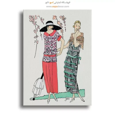 تابلو مانکن زن برای اتاق نوجوان - مد دهه 20 – تابلو فشن - اسپو دکور