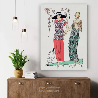 تابلو مانکن زن برای اتاق نوجوان - مد دهه 20 – تابلو فشن - اسپو دکور