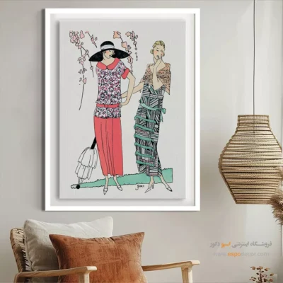 تابلو مانکن زن برای اتاق نوجوان - مد دهه 20 – تابلو فشن - اسپو دکور
